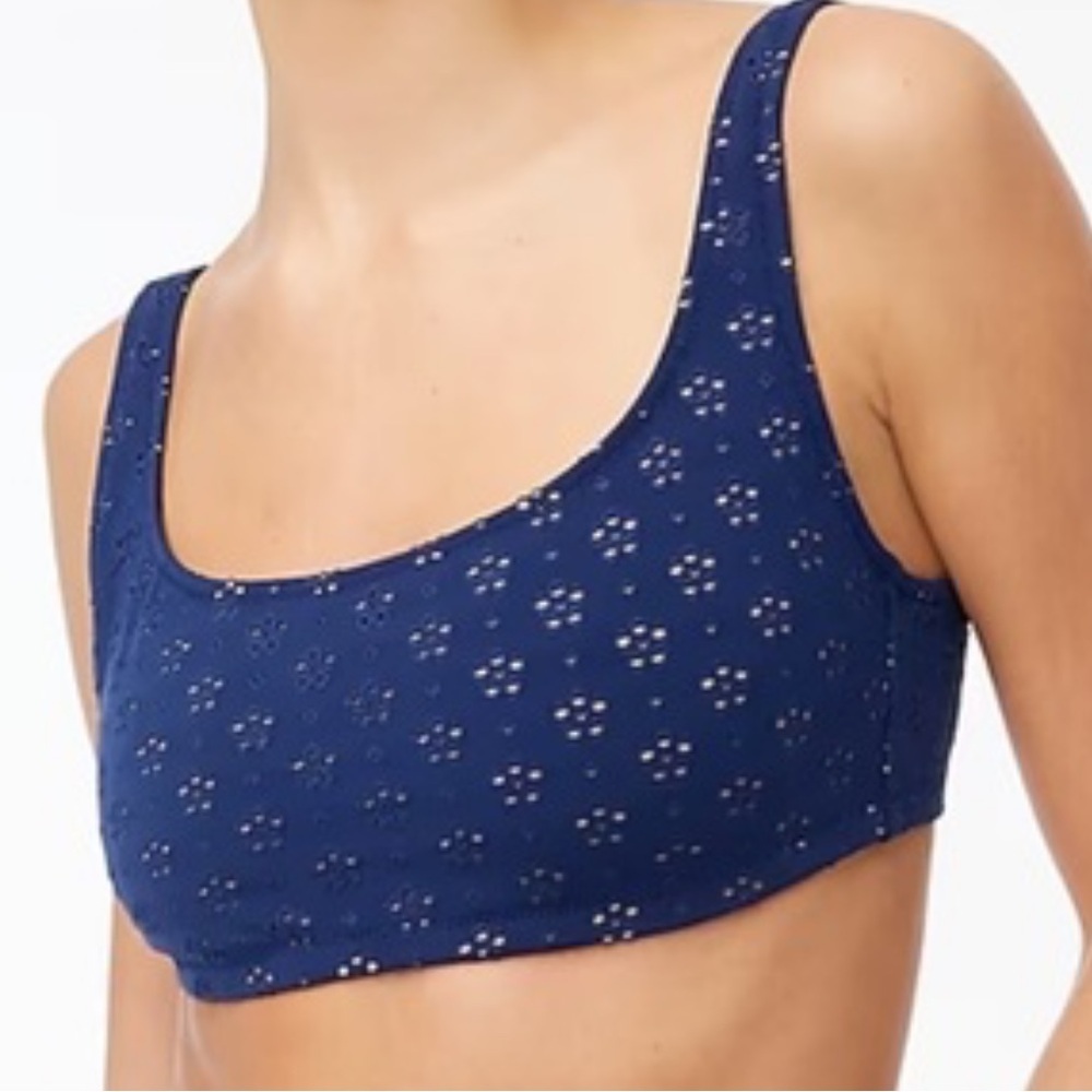 NWT J Crew Eyelet scoop bikini top BP348 - Size M - Picture 2 of 11